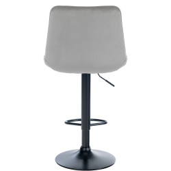 Tabouret de bar Toni en velours noir gris
