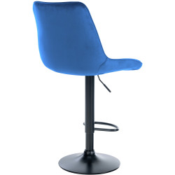 Tabouret de bar Toni en velours noir bleu
