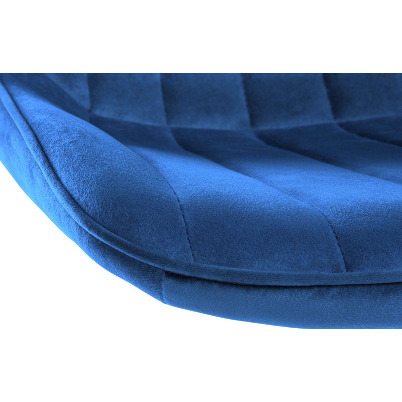 Tabouret de bar Toni en velours noir bleu