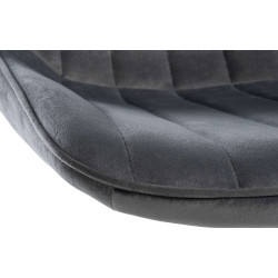 Tabouret de bar Toni, velours, noir/gris foncé