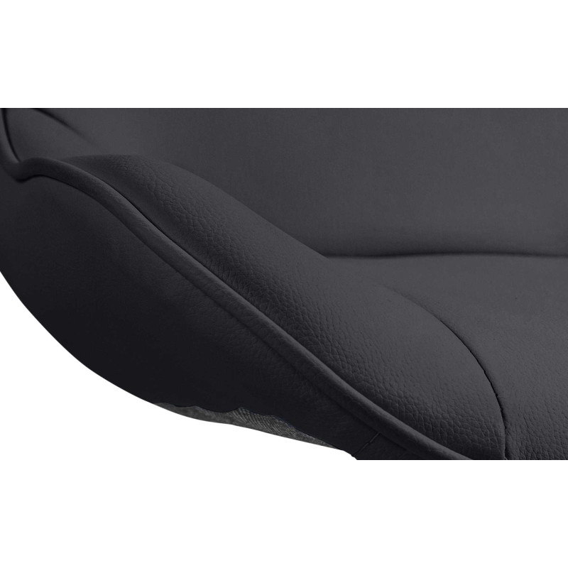 Lot de 2 tabourets de bar Vonore, similicuir, blanc/noir