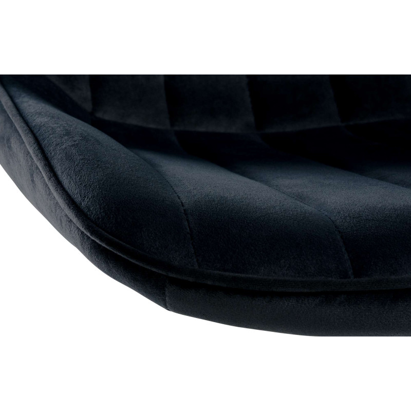 Tabouret de bar Toni en velours noir noir