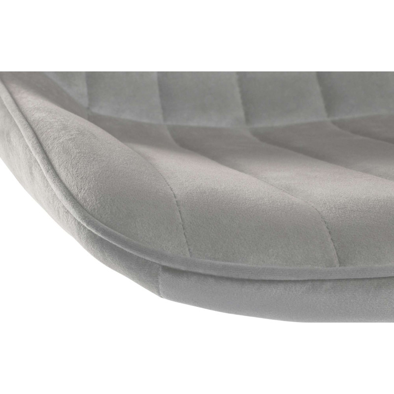 Tabouret de bar Toni en velours blanc gris