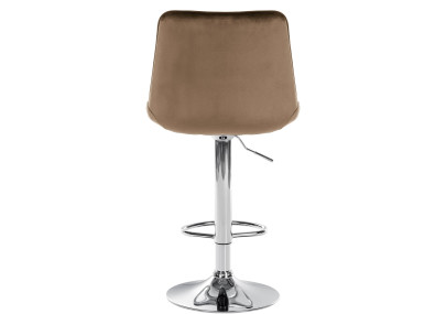 Tabouret de bar Toni en velours, marron chromé