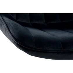 Tabouret de bar Toni en velours, chromé noir