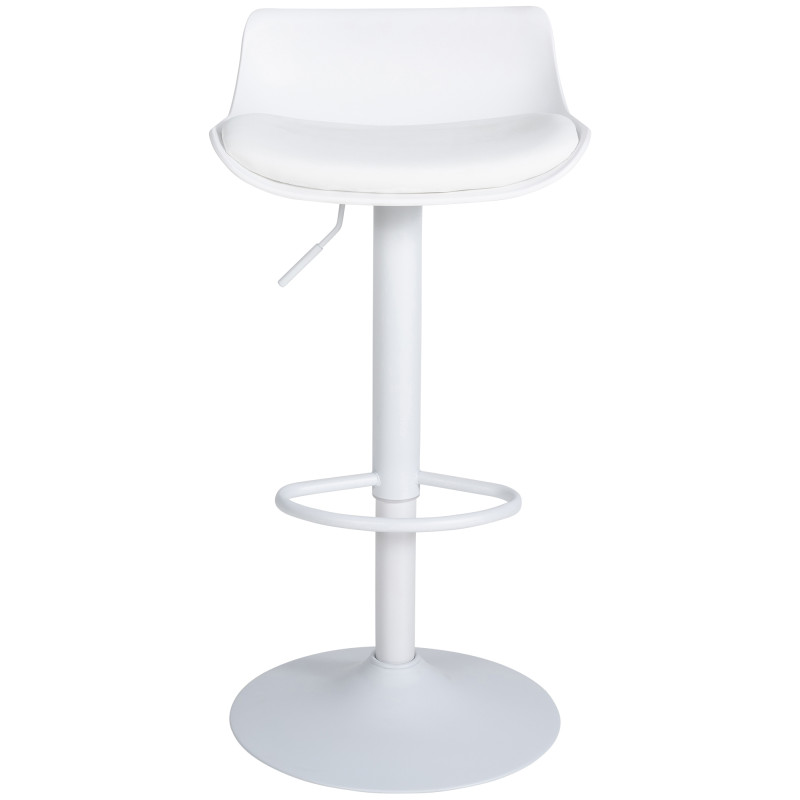 Tabouret de bar Aveiro en similicuir blanc