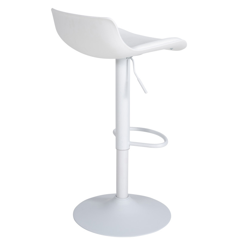 Tabouret de bar Aveiro en similicuir blanc