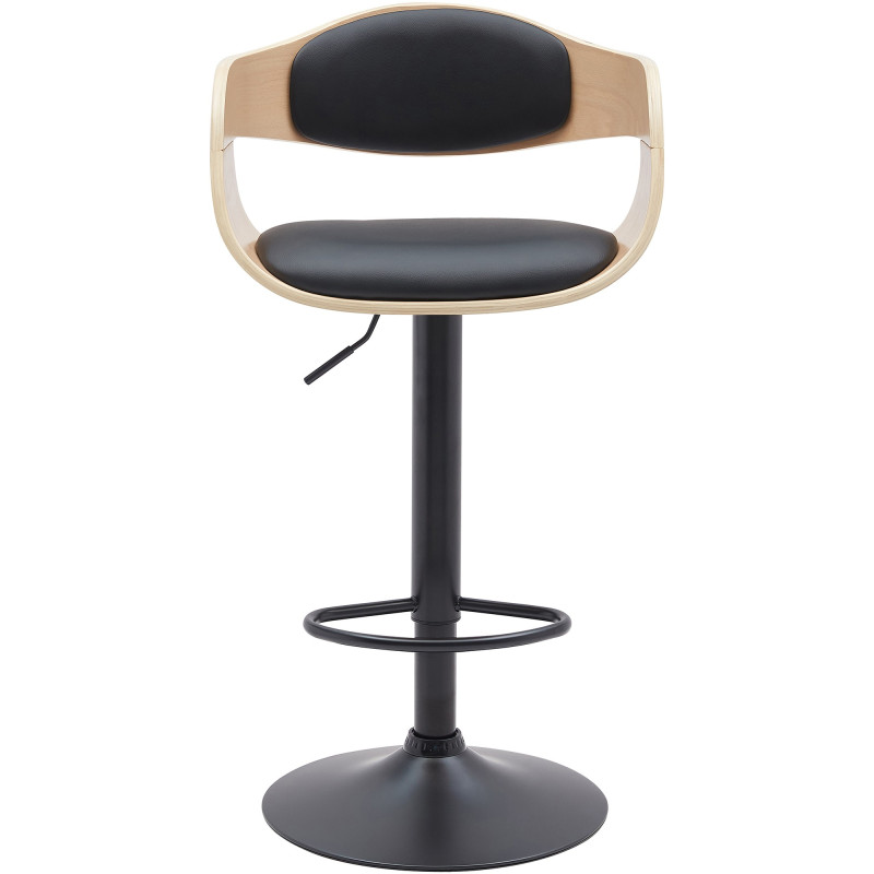 Tabouret de bar Kingston B, similicuir naturel/noir