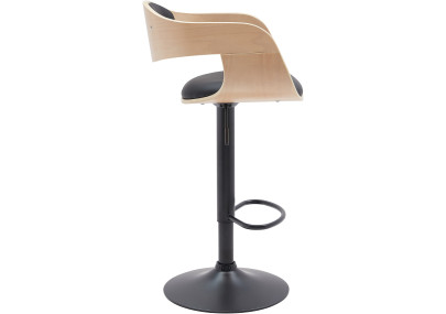 Tabouret de bar Kingston B, similicuir naturel/noir