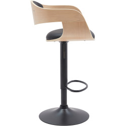 Sgabello da bar Kingston B, similpelle naturale/nero