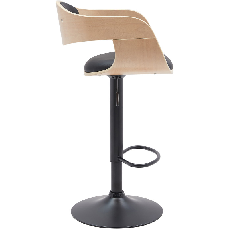 Tabouret de bar Kingston B, similicuir naturel/noir