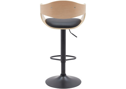 Sgabello da bar Kingston B, similpelle naturale/nero