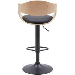 Sgabello da bar Kingston B, similpelle naturale/nero