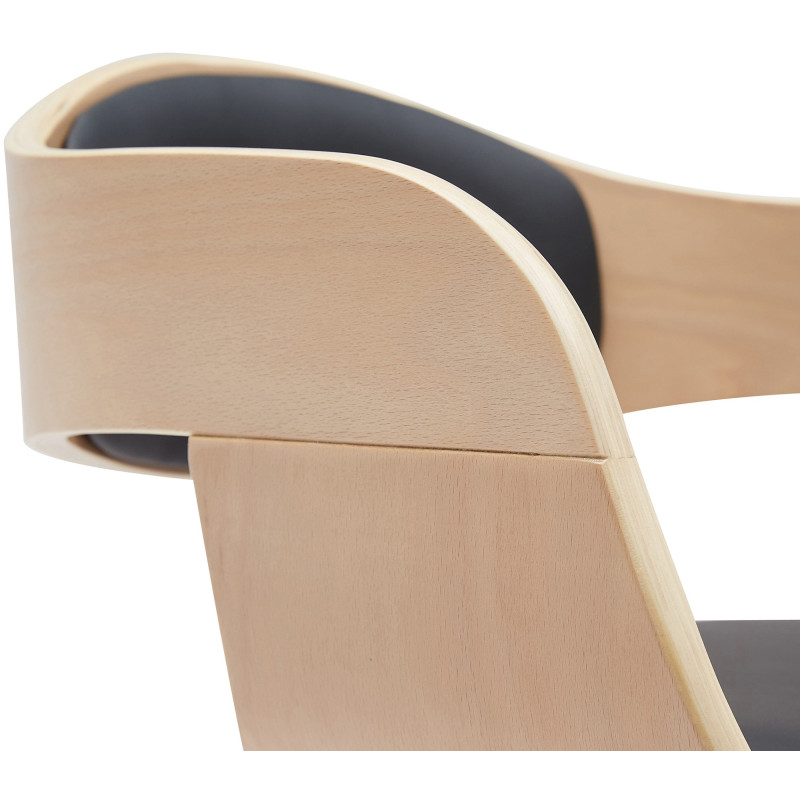 Tabouret de bar Kingston B, similicuir naturel/noir