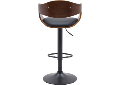 Tabouret de bar Kingston B, similicuir, noyer/noir