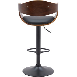 Tabouret de bar Kingston B, similicuir noyer/noir