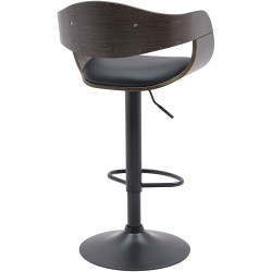 Tabouret de bar Kingston B, similicuir, noir/gris