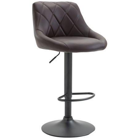 Tabouret de bar Lazio, similicuir noir brun