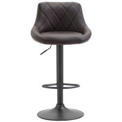 Tabouret de bar Lazio, similicuir, noir/marron