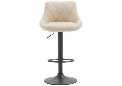 Tabouret de bar Lazio, similicuir, noir et crème