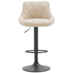 Tabouret de bar Lazio, similicuir, noir et crème