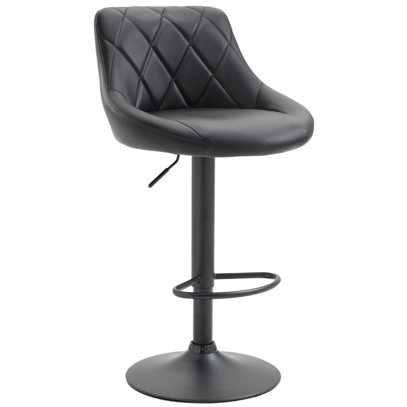 Tabouret de bar Lazio, similicuir noir noir