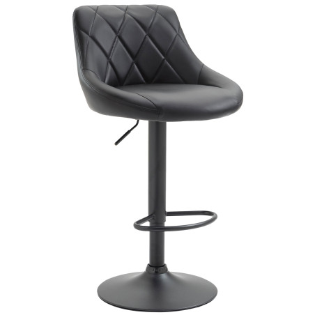 Tabouret de bar Lazio, similicuir noir noir
