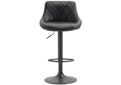 Taburete de bar Lazio, imitación de cuero, negro