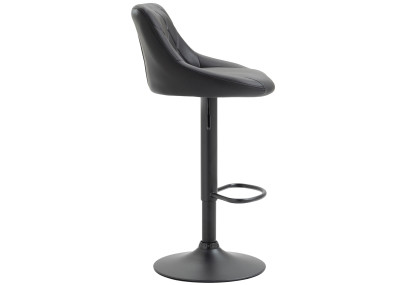 Tabouret de bar Lazio, similicuir, noir