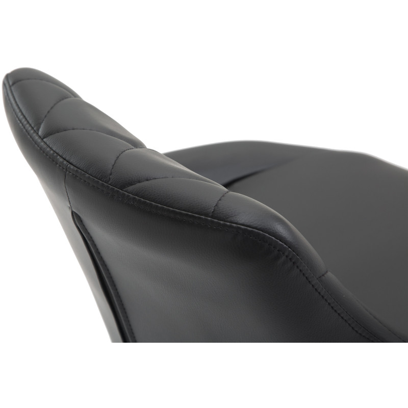 Tabouret de bar Lazio, similicuir noir noir