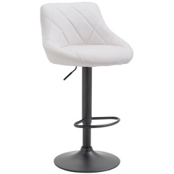 Tabouret de bar Lazio, similicuir noir blanc