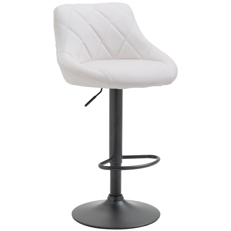 Tabouret de bar Lazio, similicuir noir blanc