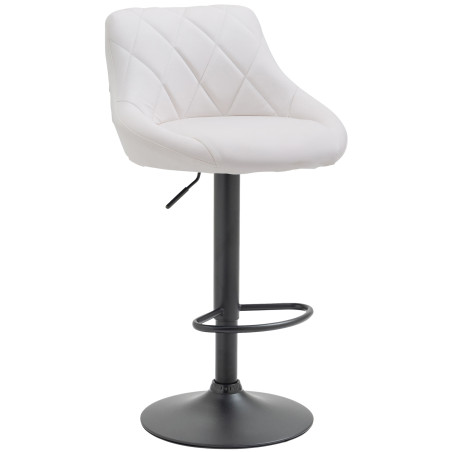 Tabouret de bar Lazio, similicuir noir blanc