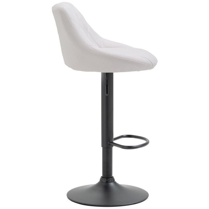 Tabouret de bar Lazio, similicuir noir blanc