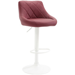 Tabouret de bar Lazio, similicuir, blanc/bordeaux