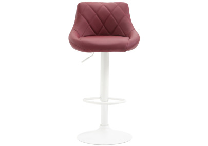 Tabouret de bar Lazio, similicuir, blanc/bordeaux