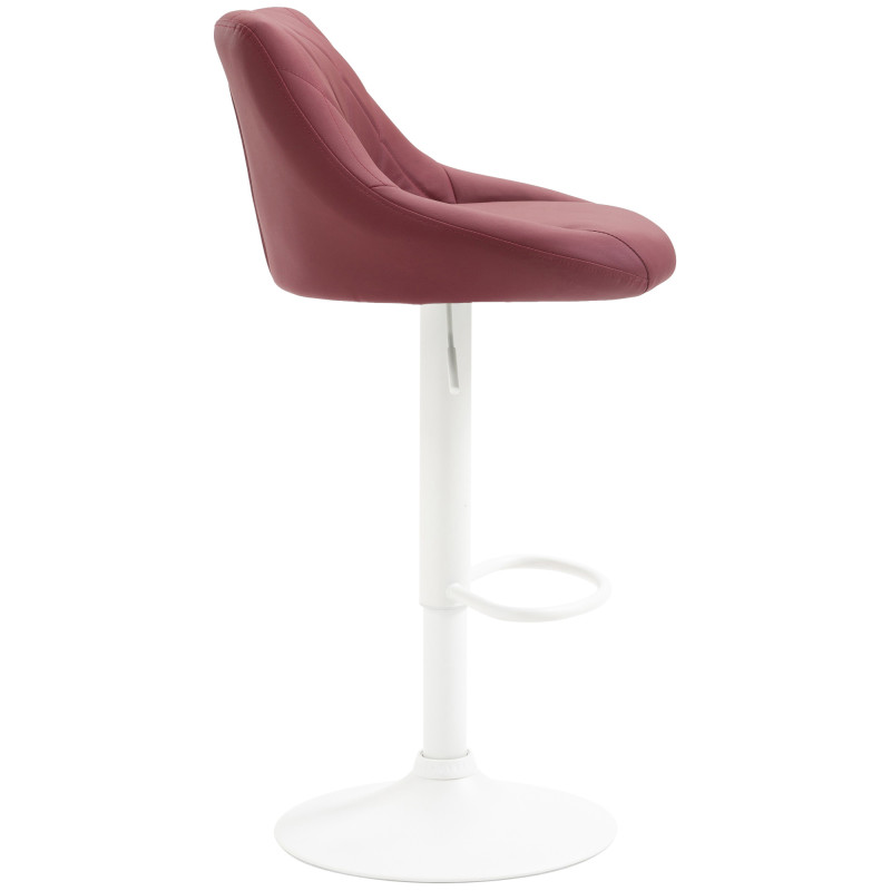 Tabouret de bar Lazio, similicuir, blanc Bordeaux rouge