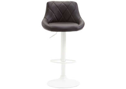 Tabouret de bar Lazio, similicuir, blanc/marron