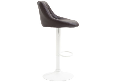 Tabouret de bar Lazio, similicuir, blanc/marron