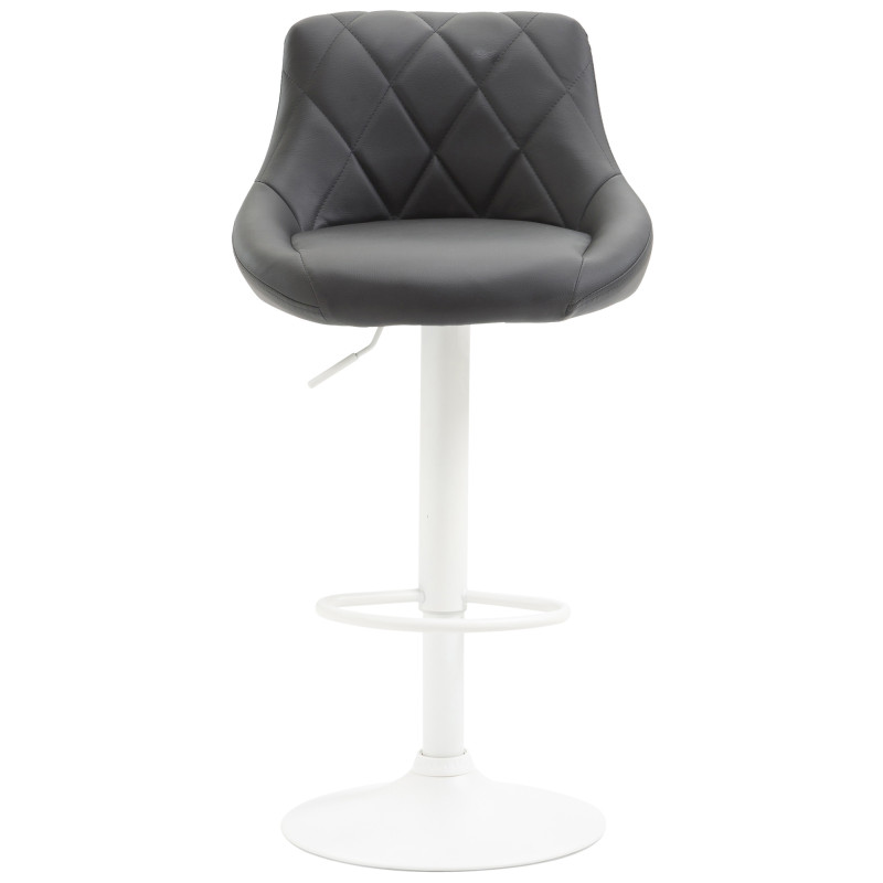 Tabouret de bar Lazio, similicuir, blanc/gris