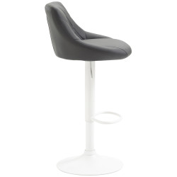 Tabouret de bar Lazio, similicuir, blanc/gris