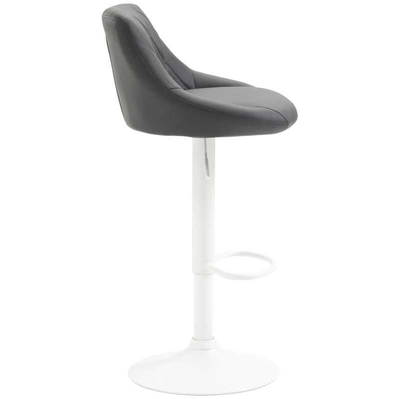 Tabouret de bar Lazio, similicuir, blanc/gris