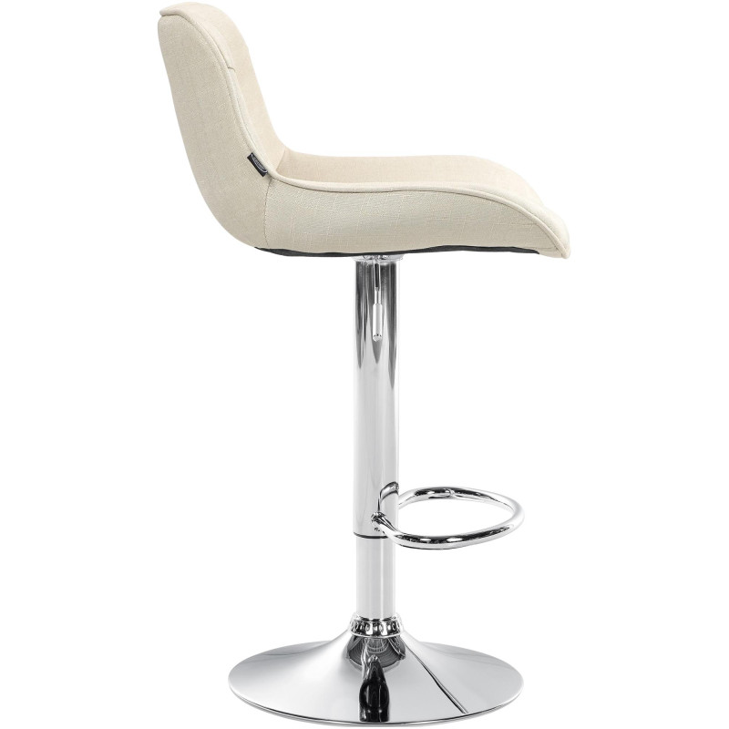 Lot de 2 tabourets de bar Vonore tissu chrome crème