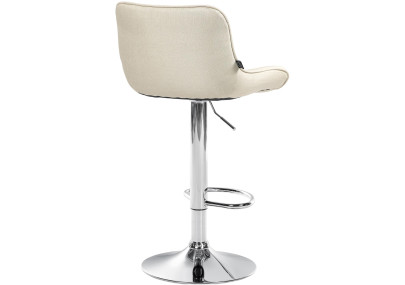 Lot de 2 tabourets de bar Vonore tissu chrome crème