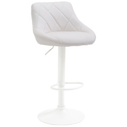 Tabouret de bar Lazio, similicuir, blanc blanc