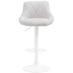 Tabouret de bar Lazio, similicuir, blanc blanc