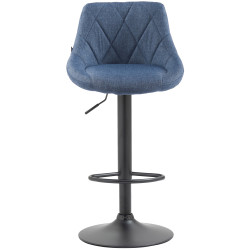 Tabouret de bar Lazio, tissu noir bleu