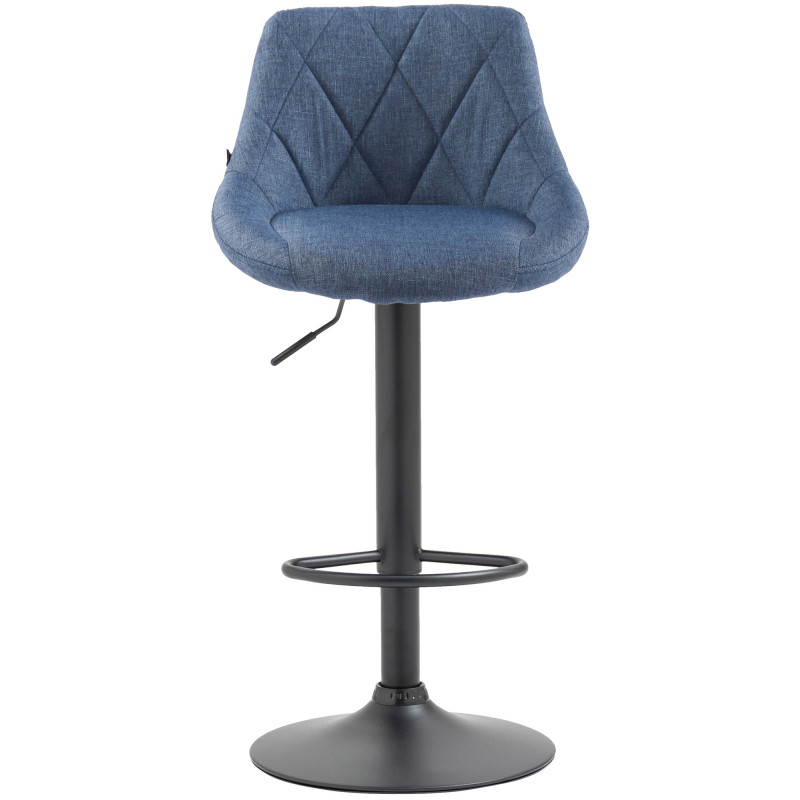 Tabouret de bar Lazio, tissu noir bleu