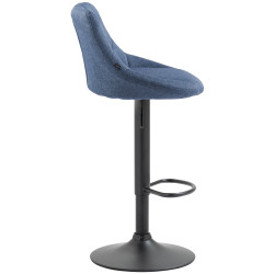 Tabouret de bar Lazio, tissu noir bleu