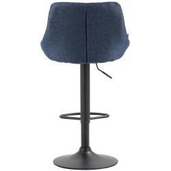 Tabouret de bar Lazio, tissu noir bleu